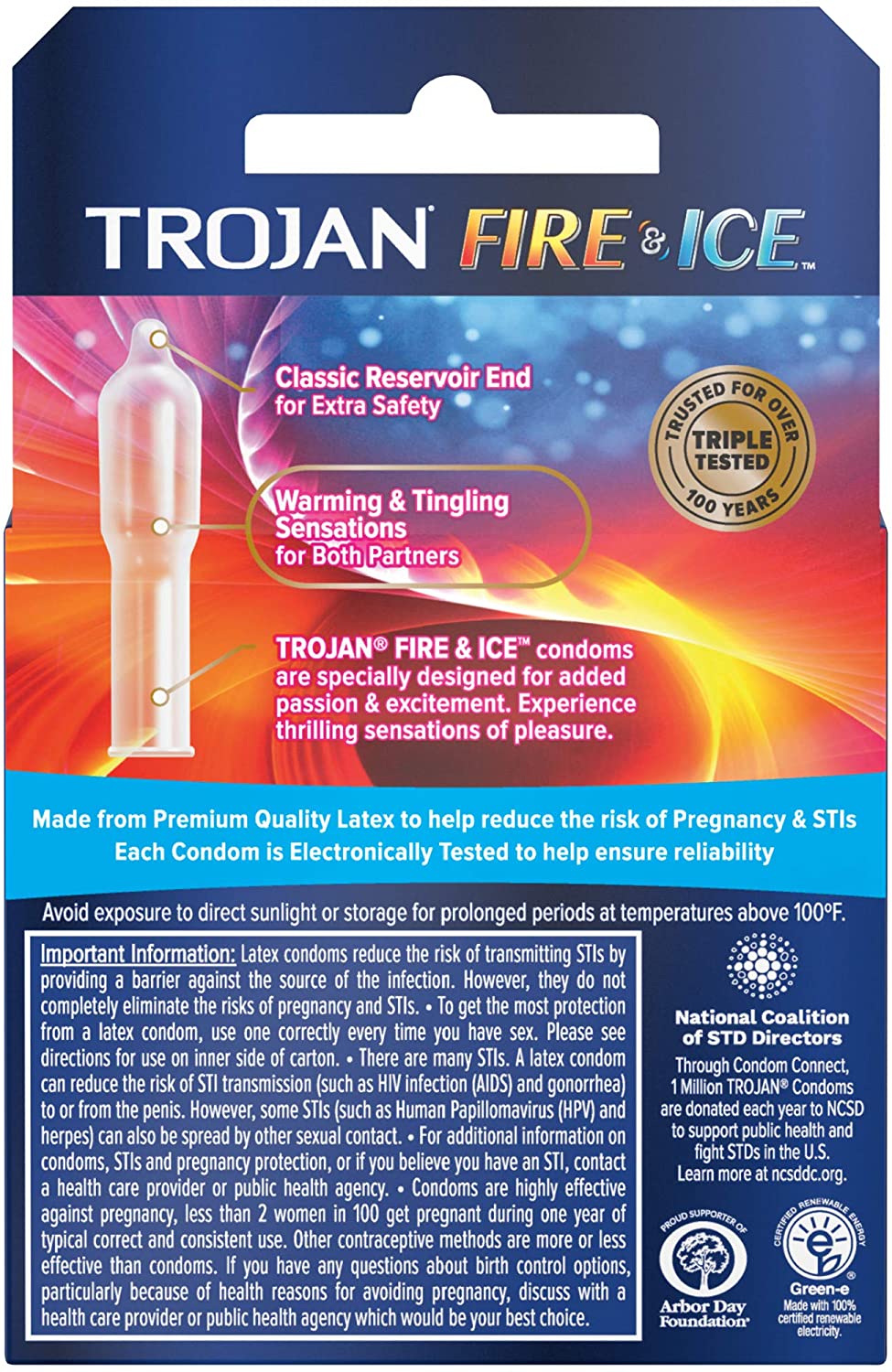 Trojan Fire & Ice Condom 3pk